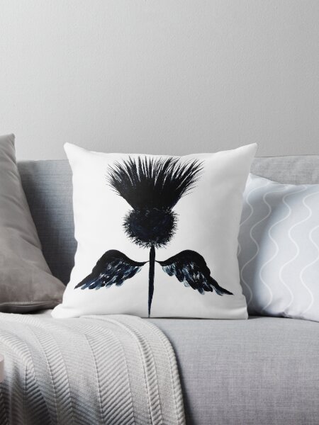 Item preview, Scottish thistle black and white contemporary style designed and sold by Amazingraceart.