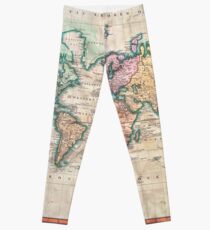 Leggings Mapa del mundo vintage 1801