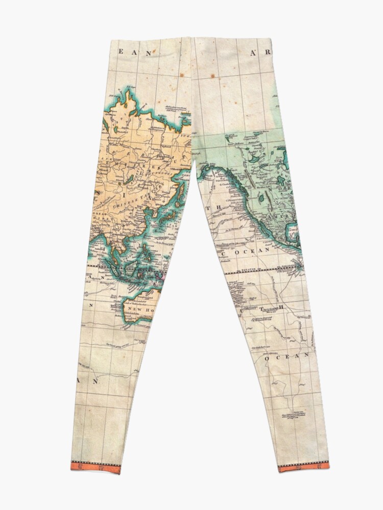 Disover Vintage World Map 1801 Leggings
