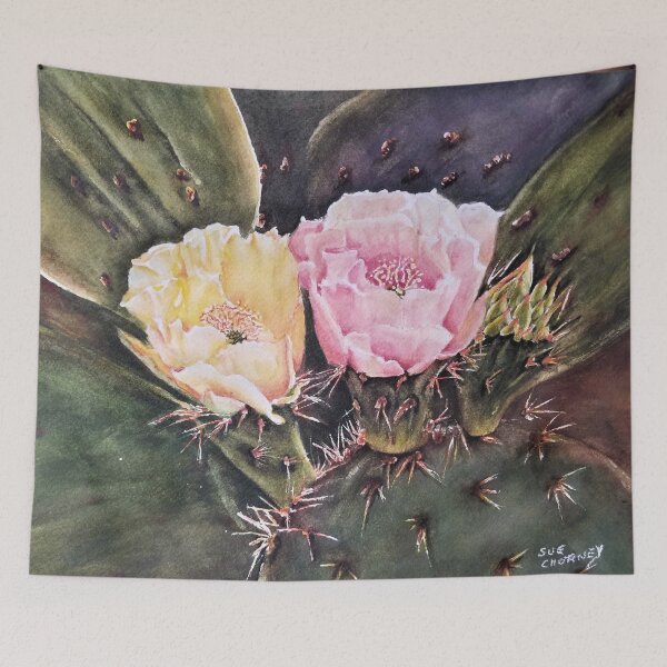 Item preview, Desert Cactus Flowers of Pink and Yellow designed and sold by Sue Chorney.
