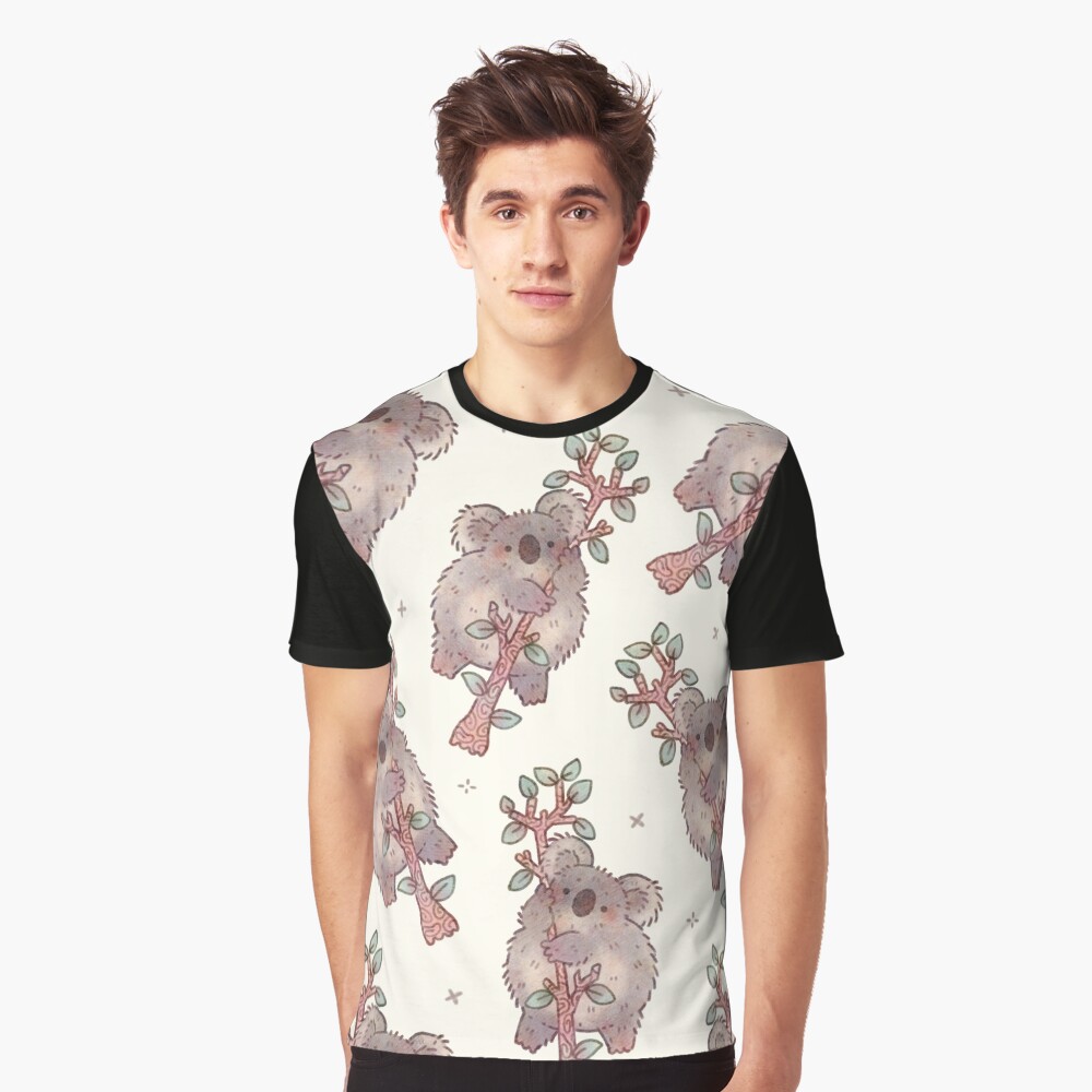 Chubby Koala on a Tree - Australian Wildlife Graphic T-Shirt