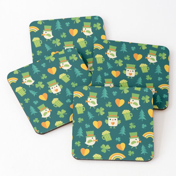 Item preview, Leprechaun Birdies on Dark Green designed and sold by Daisy Beatrice.