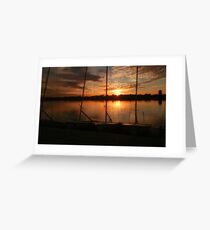 Sonnenuntergang segeln Grußkarte