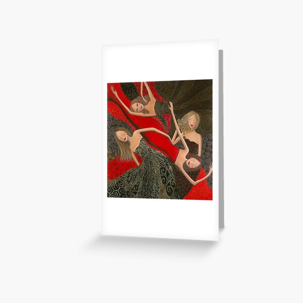 "Ruby Red, Satin & Thread" Greeting Card