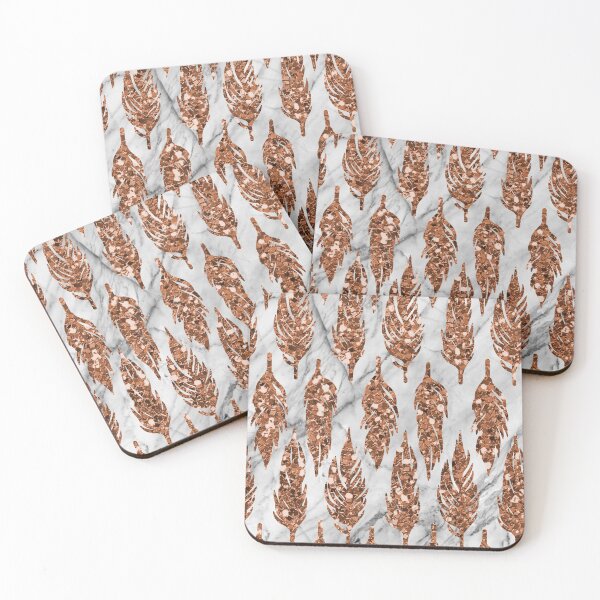 Item preview, Rose gold art deco feather designed and sold by peggieprints.