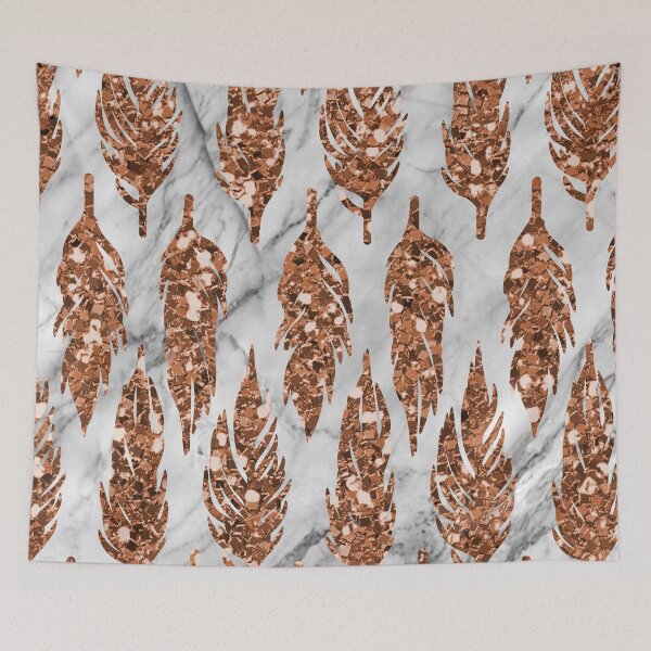 Item preview, Rose gold art deco feather designed and sold by peggieprints.