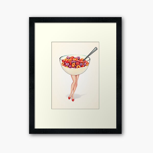 Cereal Pin-Up: Fruit Loops Framed Art Print