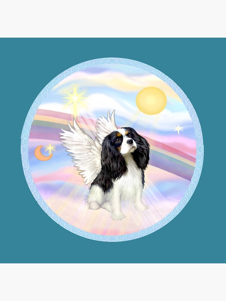 Tri Color Cavalier King Charles Spaniel in Heavens Clouds by JeanBFitzgerald