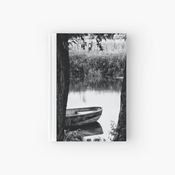 boat bw Hardcover Journal