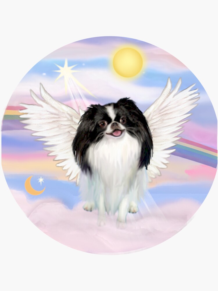 Japanese Chin (black-white) in Heavens Clouds by JeanBFitzgerald
