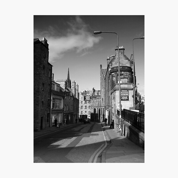 Edinburgh Candlemakers Row Mono Photographic Print