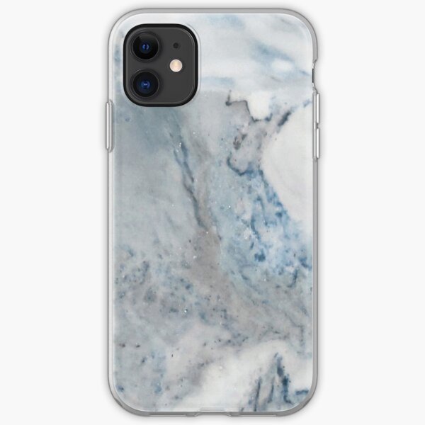 Cyan Blue Marble iPhone Soft Case