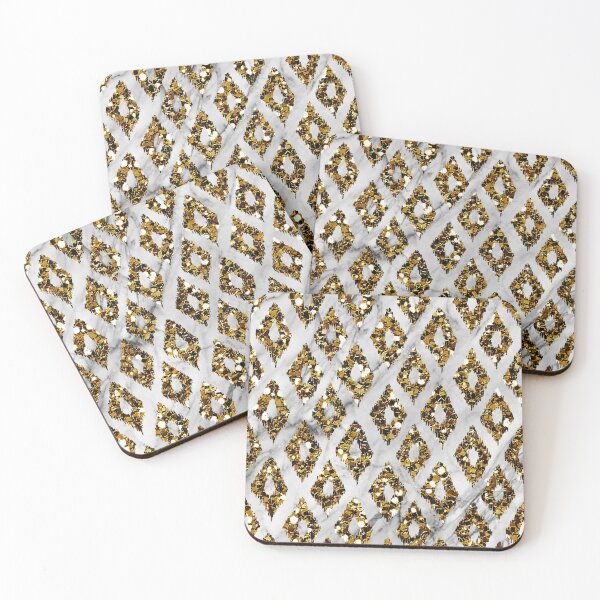Item preview, Golden art deco ikat designed and sold by peggieprints.