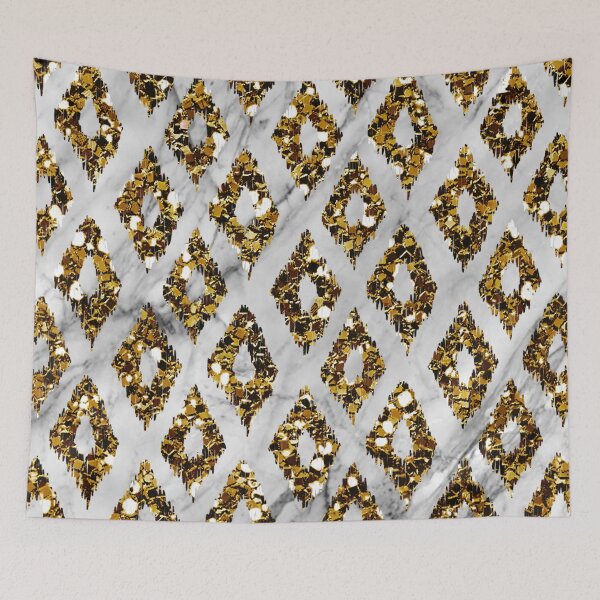 Item preview, Golden art deco ikat designed and sold by peggieprints.