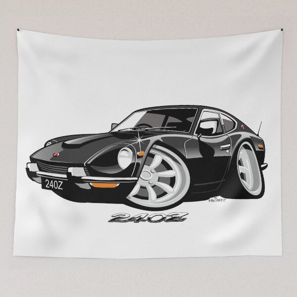 Item preview, Datsun 240Z caricature black designed and sold by car2oonz.
