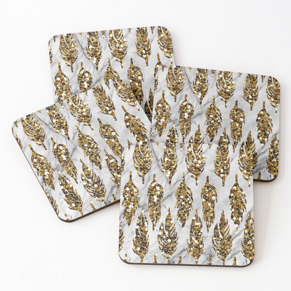 Item preview, Gold art deco feather designed and sold by peggieprints.