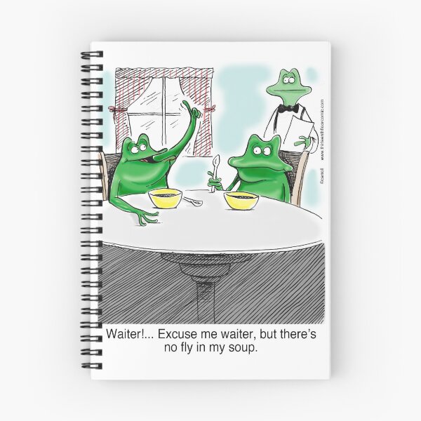 Item preview, Two Friendly Frogs, No Fly in My Soup waiter! designed and sold by 13thfloorcomic.