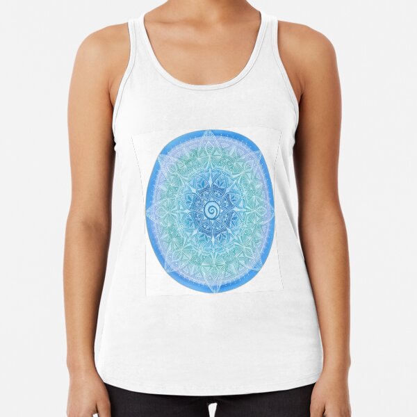 Koru Inside Out - Mandala in Blue Racerback Tank Top