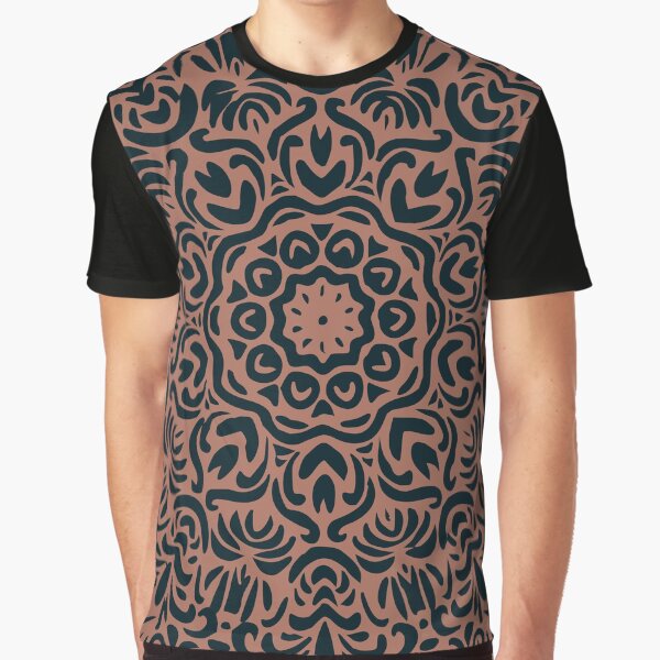 Brown & Black Floral Tribute Graphic T-Shirt