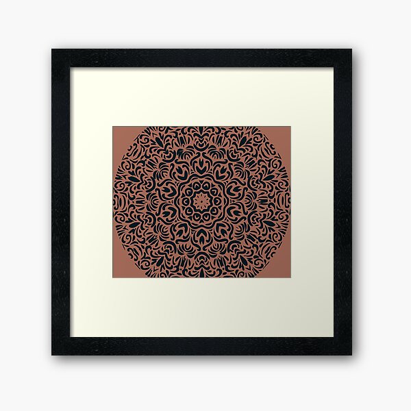 Brown & Black Floral Tribute Framed Art Print