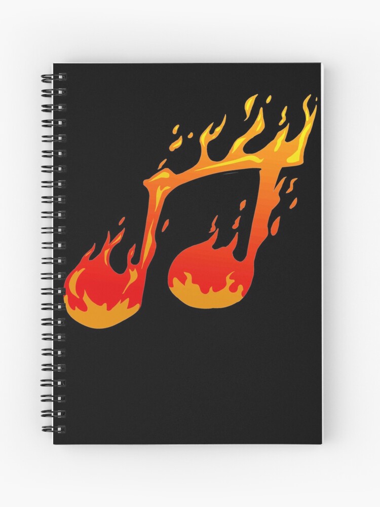 Cuaderno de espiral «Fuego musica nota dibujo» de Jnebeker92 | Redbubble