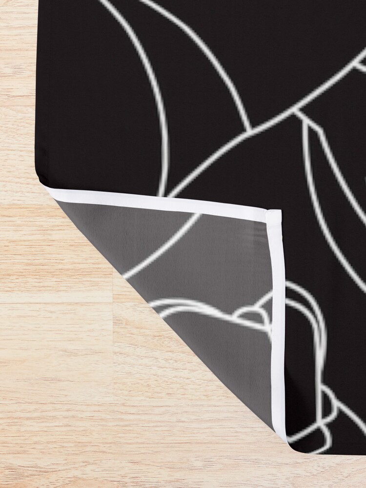 Alternate view of Minimalist Platypus Black and White Shower Curtain