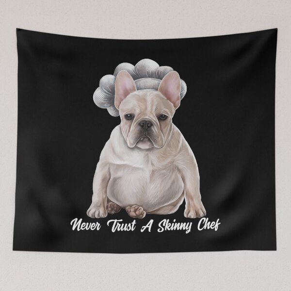 Item preview, Chef Gifts, Chef Shirts, French Bulldog Gifts, NEVER TRUST A SKINNY CHEF, Funny Frenchie Gifts, French bulldog shirts designed and sold by rvyalkov.