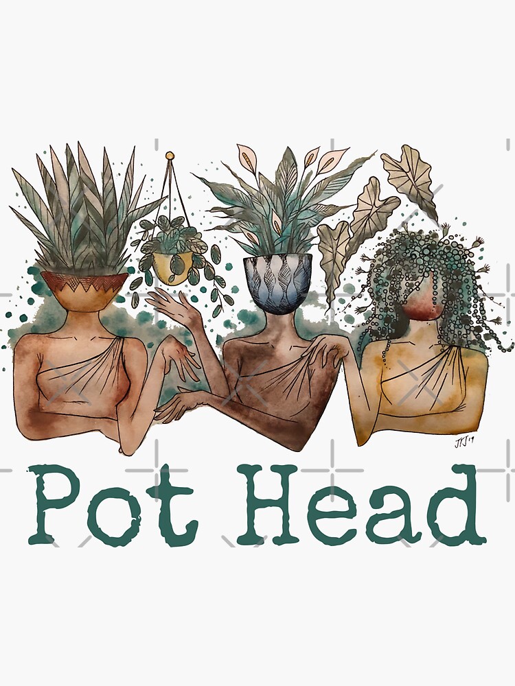"Pot Head ladies" Sticker for Sale by bluejayknits Redbubble