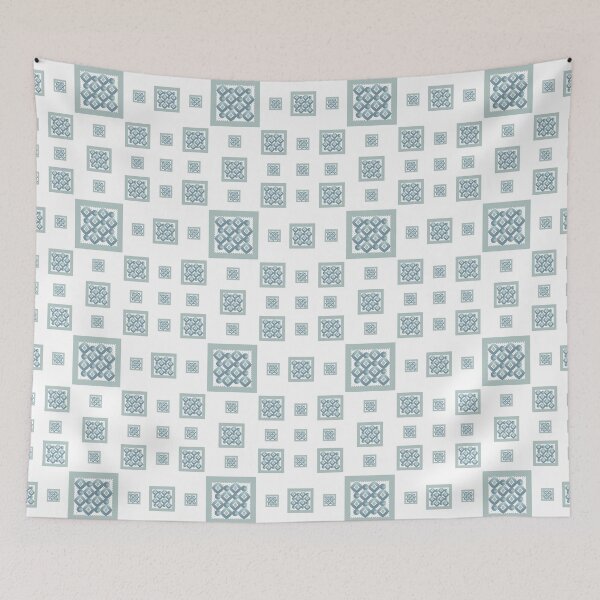 Item preview, Multi grid in soft blue grey. A fresh, clean geometric pattern. designed and sold by innerspectrum.