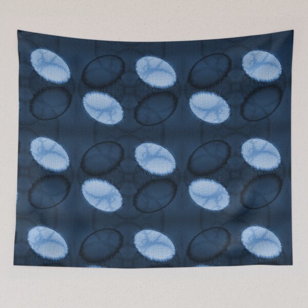 Item preview, Blue jellyfish formats, circles in dark blue background designed and sold by ShapesColors.