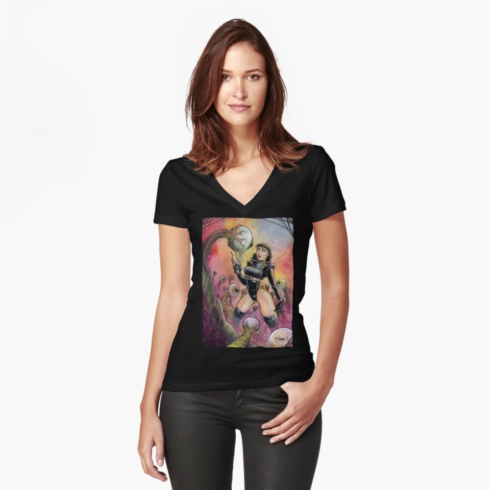 Item preview, Fitted V-Neck T-Shirt designed and sold by gWebberArts.