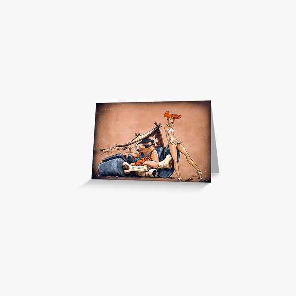 The Flintstones go Lowbrow Greeting Card