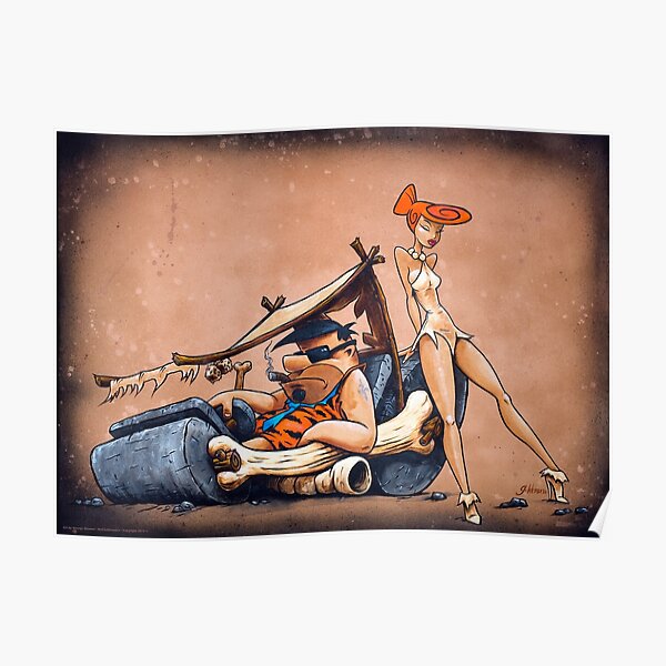The Flintstones go Lowbrow Poster