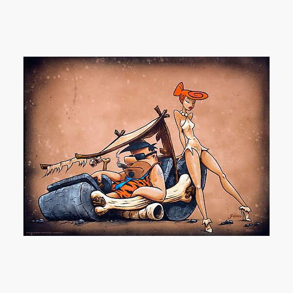 The Flintstones go Lowbrow Photographic Print