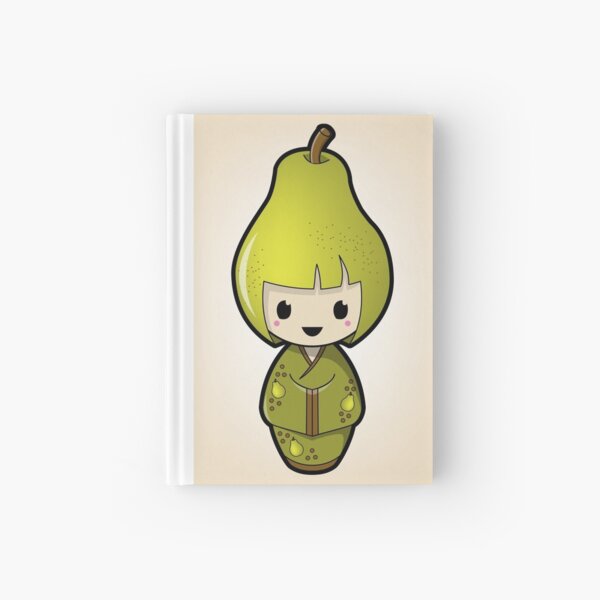Pear Kokeshi Doll Hardcover Journal
