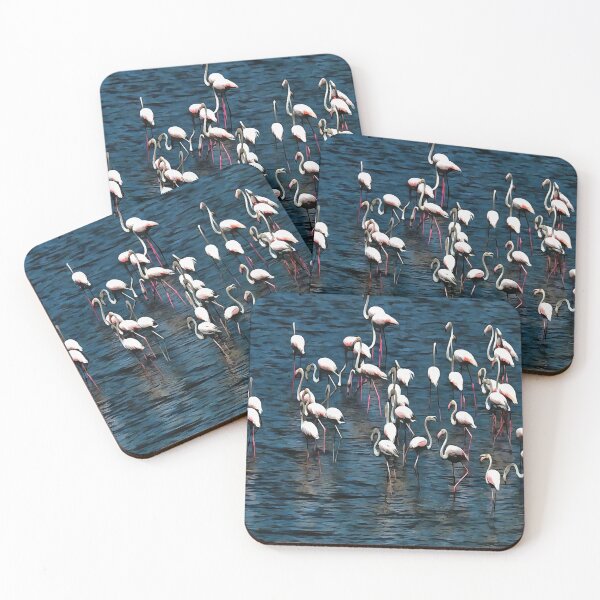 Item preview, Flamingo Birds In Pink and White On Inkwell Blue designed and sold by taiche.
