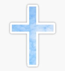 Sky background christian cross sticker Sticker