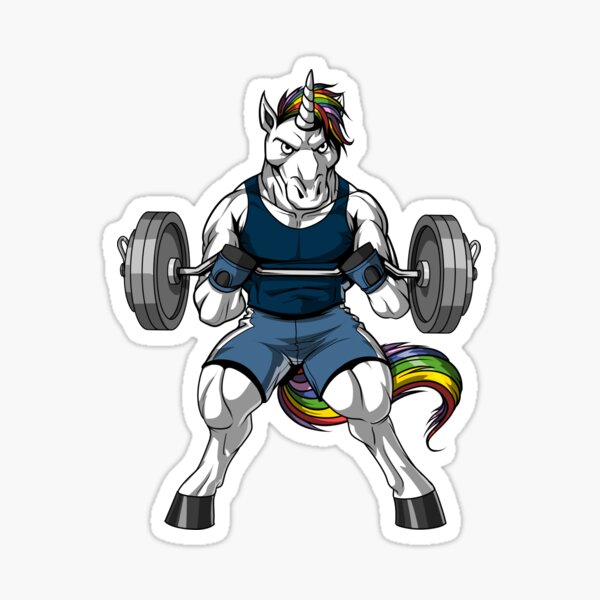 Unicorn Weightlifting, Unicorn Lifting Weights, Funny Gym quote, I'm not a gym  rat I'm a gym unicorn, cute gift Sticker for Sale by orbantimea58