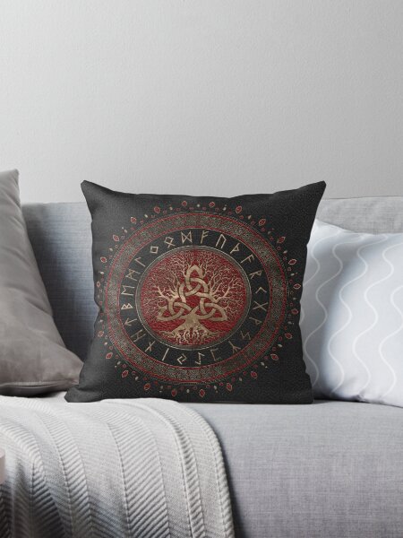 Item preview, Tree of life with Triquetra Black Red Leather and gold designed and sold by Nartissima.