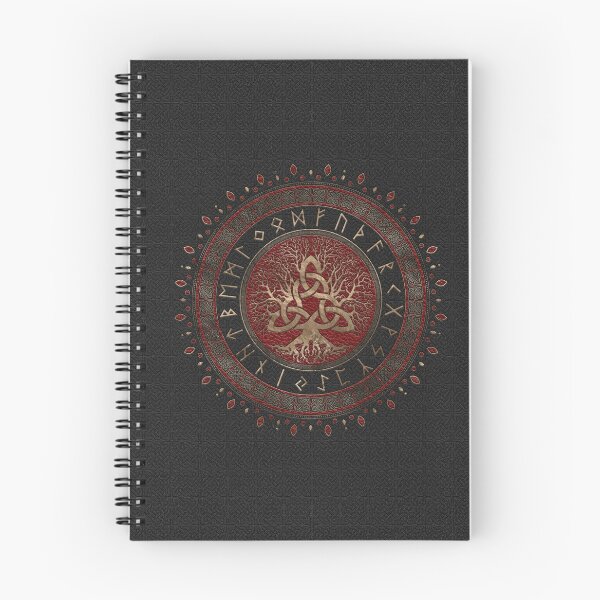 Item preview, Tree of life with Triquetra Black Red Leather and gold designed and sold by Nartissima.