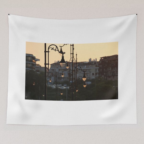 Item preview, street lighting at dusk Nessebar Bulgaria designed and sold by goceris.