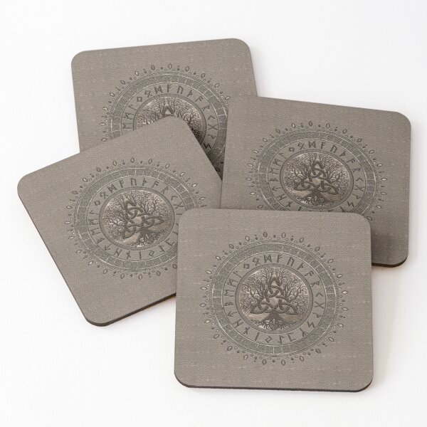 Item preview, Tree of life with Triquetra Beige Leather and gold designed and sold by Nartissima.
