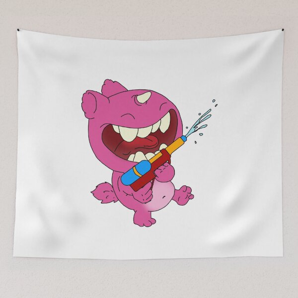 Item preview, Fluffy pink Monster with Water Gun gift Idea for Kids at Easter, Christmas or Birthday designed and sold by elnino8.