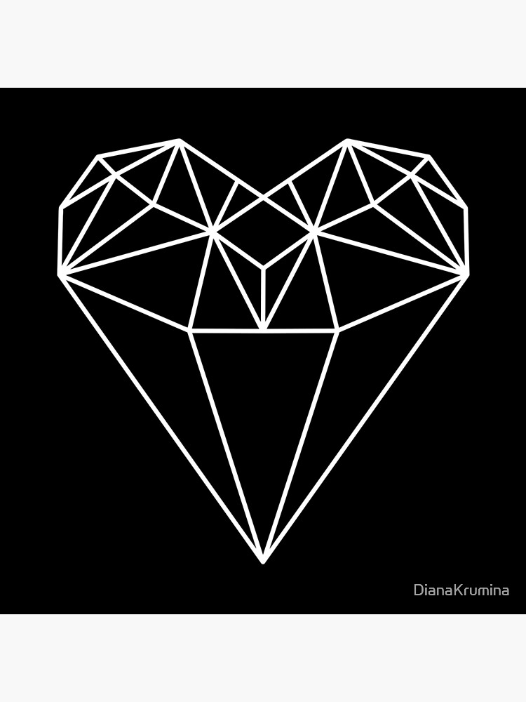 Geometric Diamond Heart Shape Graphic Art Board Print By Dianakrumina Redbubble