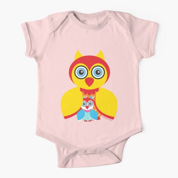 Mother and Baby Owl Short Sleeve Baby One-Piece