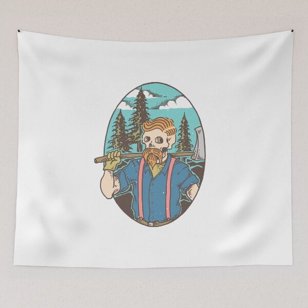 Item preview, Skull Beard Lumberjack Forest Tshirt designed and sold by Legendemax.