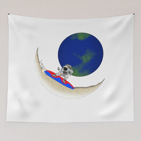 Item preview, Surfing the Moon with the beautiful Earth in the Background Gift idea for Astronauts and Surfers designed and sold by elnino8.