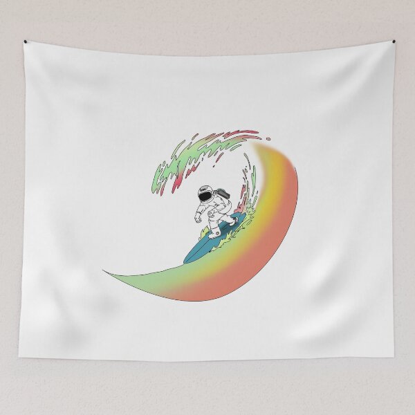 Item preview, Funny Astronaut Surfer On colorful Wave Gift idea for Breakwaters designed and sold by elnino8.