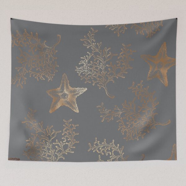Item preview, Charcoal golden ocean treasures designed and sold by peggieprints.