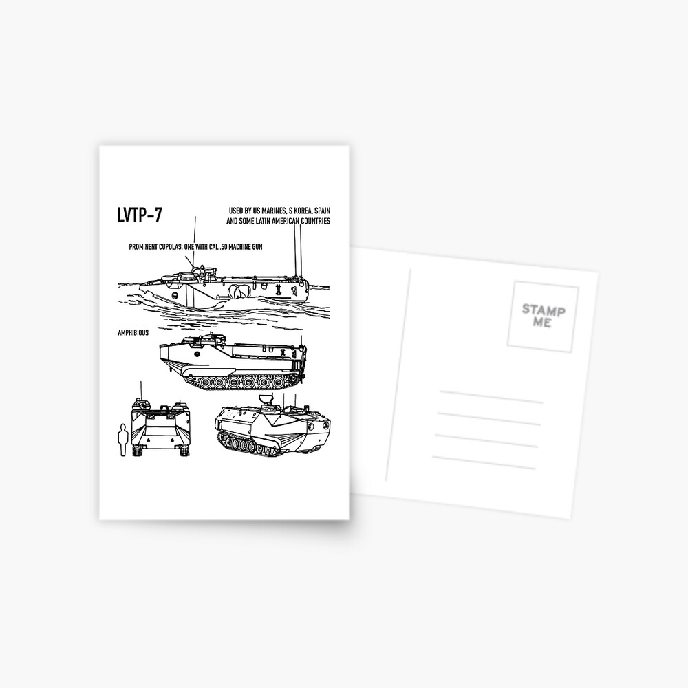 "Amphibious Assault Vehicle AAV-7A1 Schematic Army Tank Recognition